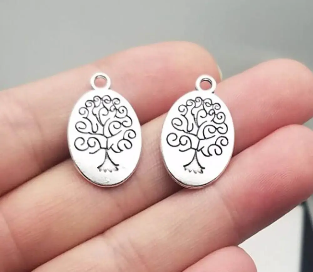 

20pcs/lot--24x15mm Antique Silver Plated Tree of Life Charms Pendants DIY Necklace Supplies Jewelry Making Findings Accessories
