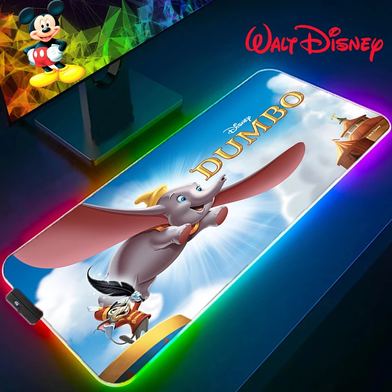 

Большой коврик для мыши Disney Дамбо RGB, игровые аксессуары, коврик для мыши со светодиодной подсветкой для геймеров Razer, декоративный ковер для...