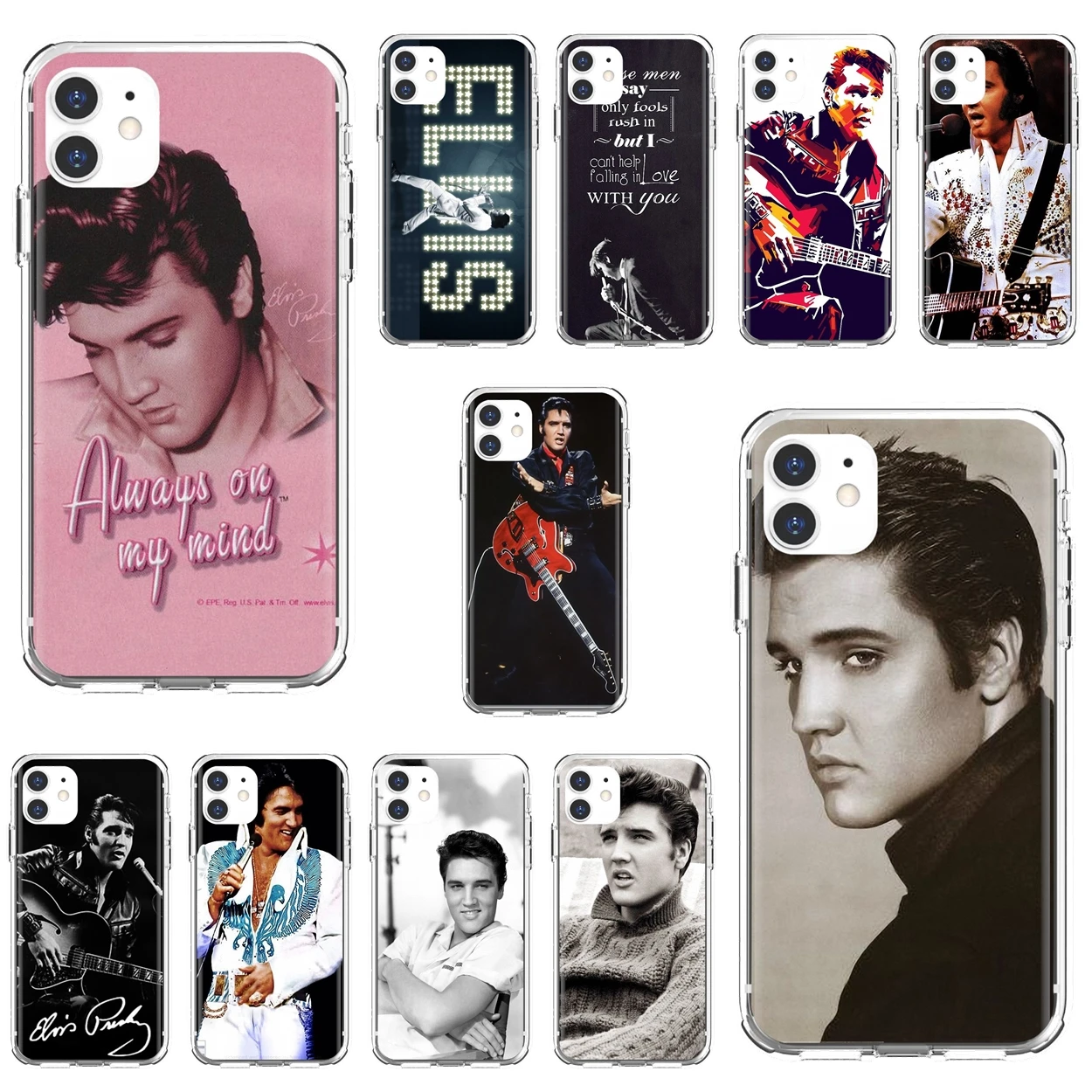 

Soft Case Cover For iPod Touch iPhone 10 11 12 Pro 4S 5S SE 5C 6 6S 7 8 X XR XS Plus Max 2020 The-King-Rock-Roll-Elvis-Presley