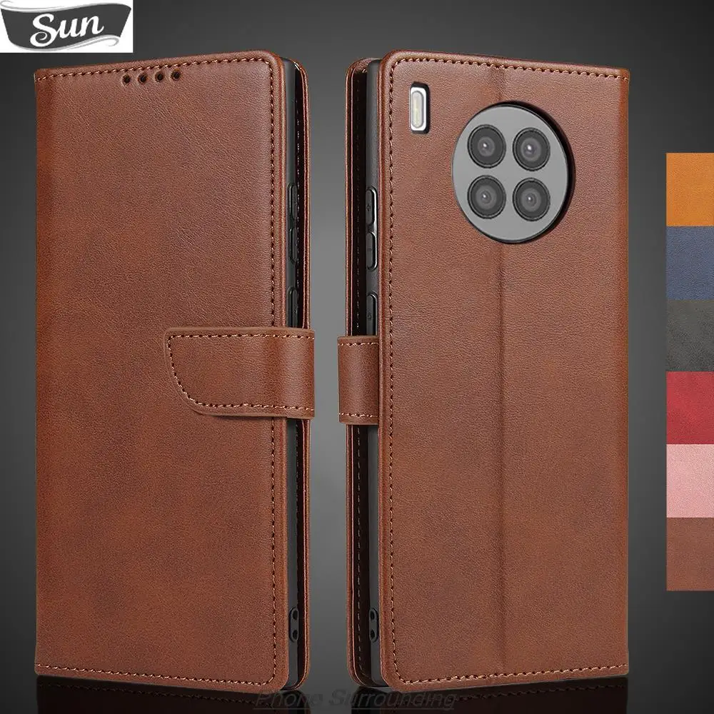 

Nova 8 i Case Pu Leather Wallet Flip Case for Huawei Nova 8i Retro Cover Protective Holster Fundas Coque with Lanyard