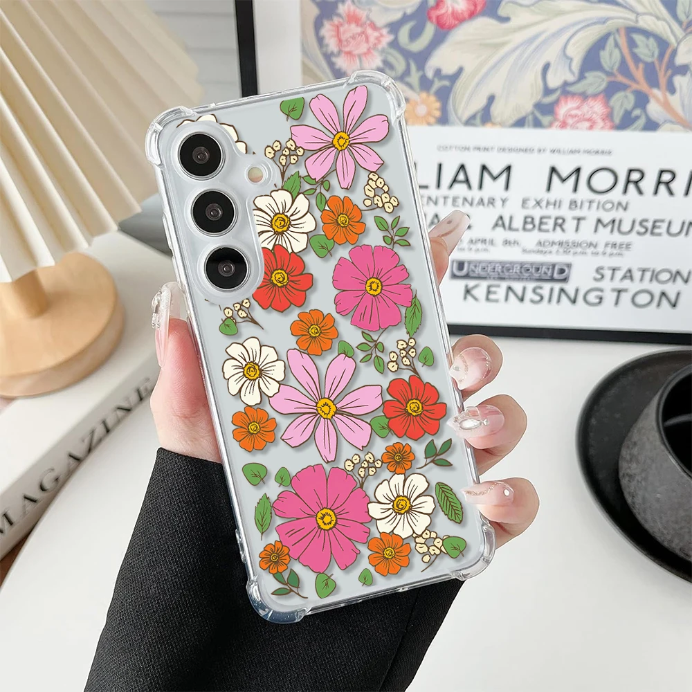 Разноцветные цветы для Redmi NOTE 10 11 S 12 PRO Plus 13Pro 6 7 8 9 Promax 4G искусственная кожа мягкая