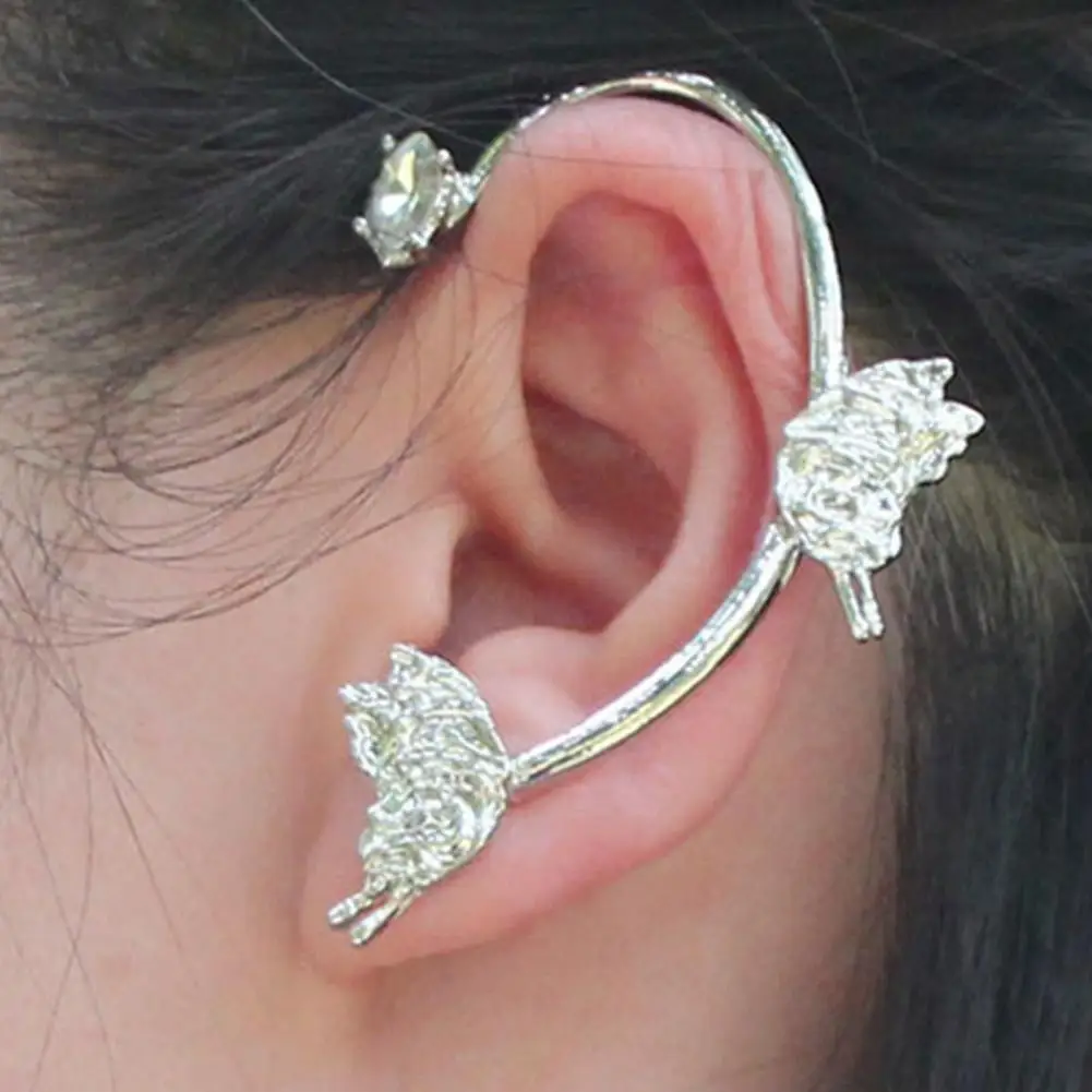 

Beautiful Clip Earring All-match Opening Lady Fashion Butterfly Clip Earring Ear Clip Lady Ear Cuff 1Pc