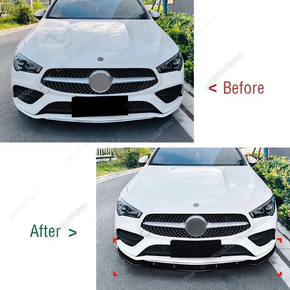 Фото Автомобильный передний бампер для Mercedes Benz CLA Class C118 W118 X118 CLA180 200 220 250 CLA35 CLA45 AMG 2019-2023 Сплиттер-диффузор №2