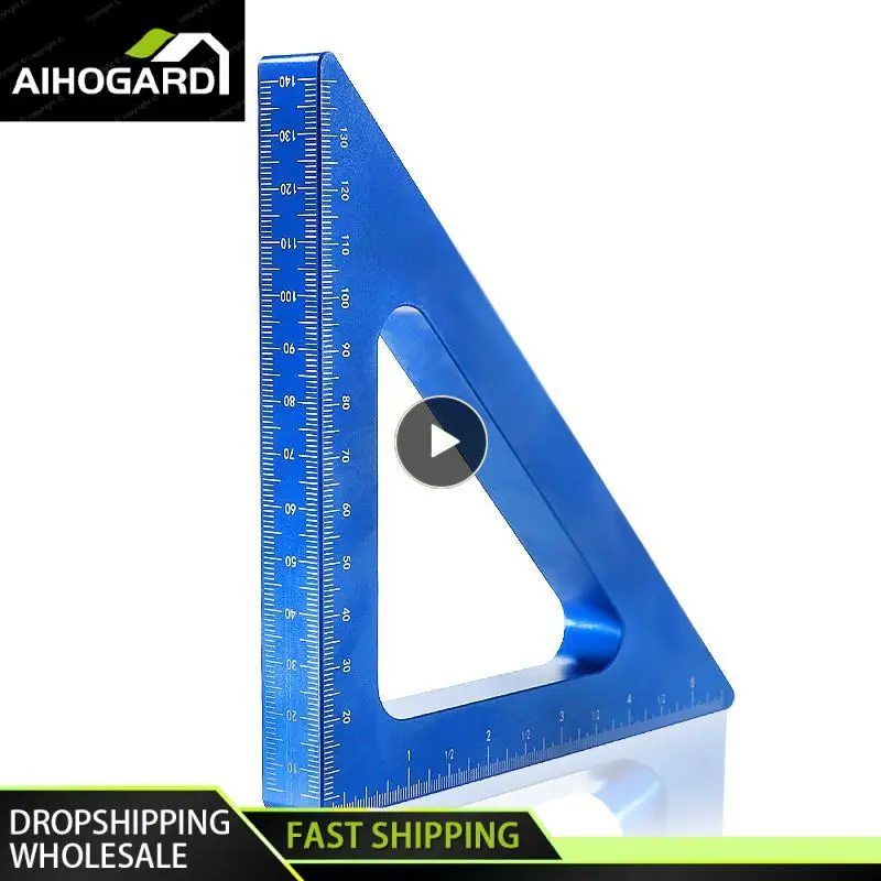 

Woodworking Triangle Ruler Aluminum Alloy 45 90 Degree Measuring Gauging Tool DIY Woodworking Measuring Tools