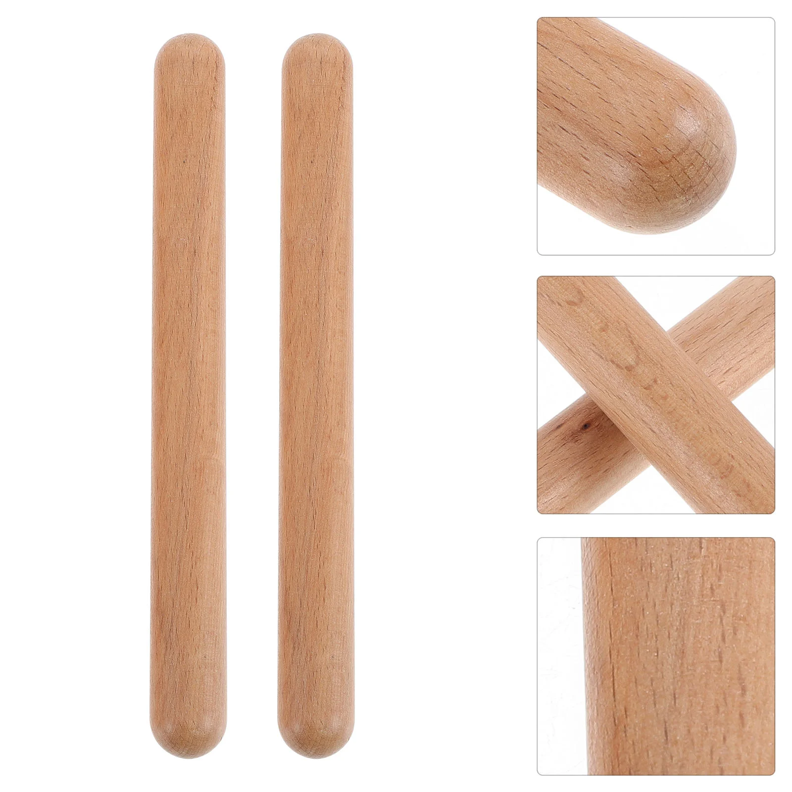 

3 Pairs Solid Hardwood Claves Percussion Instrument Rhythm Sticks for Kids Children Beginners