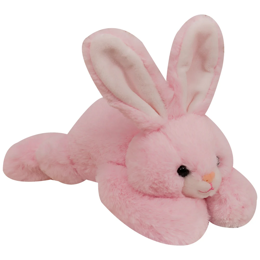 New Super Soft Big Lying Pink Rabbit Toy Stuffed Animals Doll Cushion Bunny Throw Pillow Hug Cuddly Plushies |