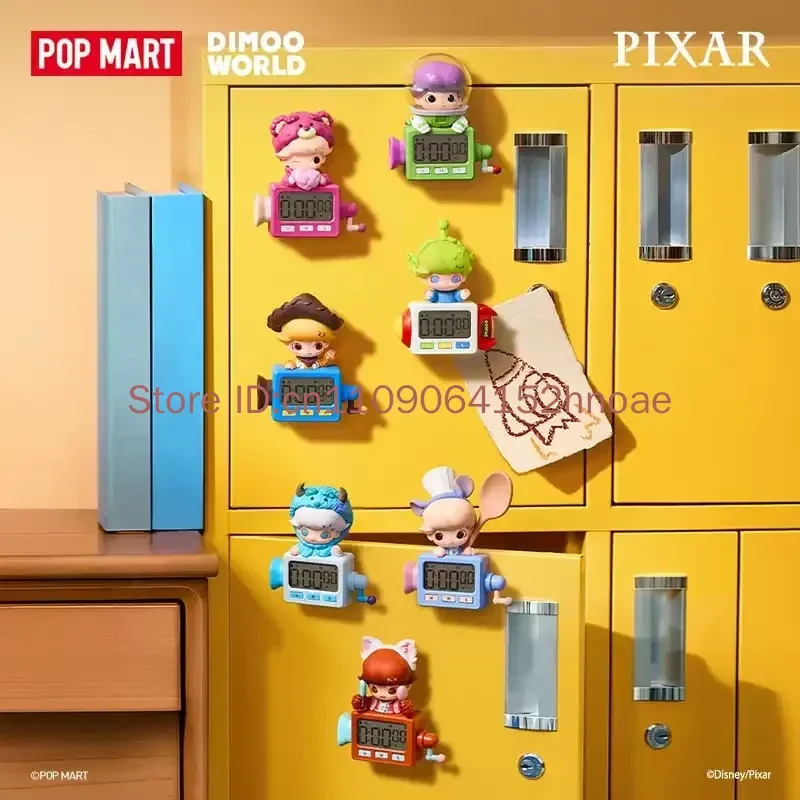 Фото Popmart Dimoo Pixar Collaboration Timer Fridge Magnet Blind Box - Модная коллекционная игрушка-сюрприз в закрытой упаковке, подарок №5