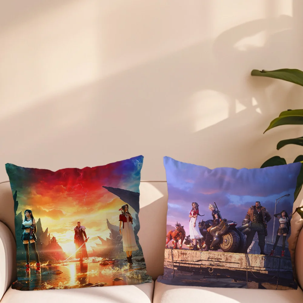 Classic Game F-Final Fantasy VII Rebirth Pillow Case Sofa Living Room Bedroom Headboard Backrest Cushion Square Nap Time