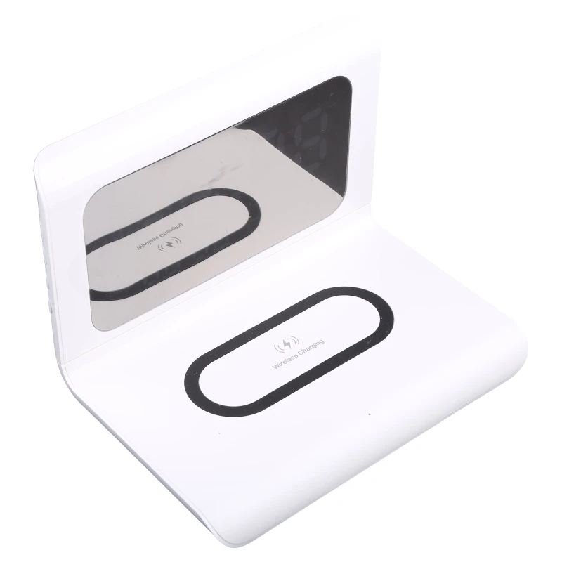

XXUD 3 in 1 10W CellPhone Fast Wireless Charging Station with Alarm Clock/Calendar