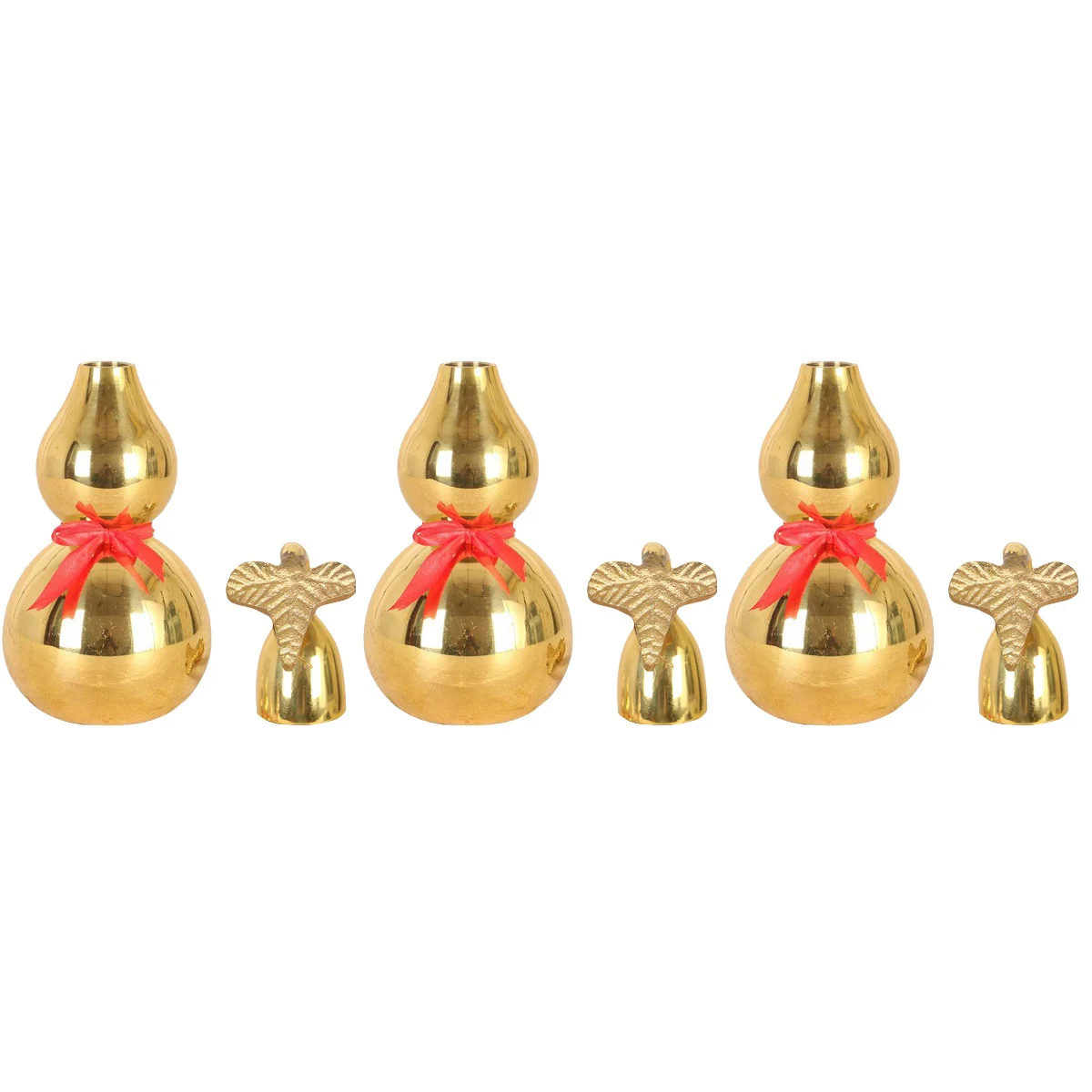 

Wu Lou Gourdchinese Charm Ornament Calabashstatue Copper Lucky Lu Jug Bottle Fengshui Hu Wreath Prosperity Decors Decor Bagua