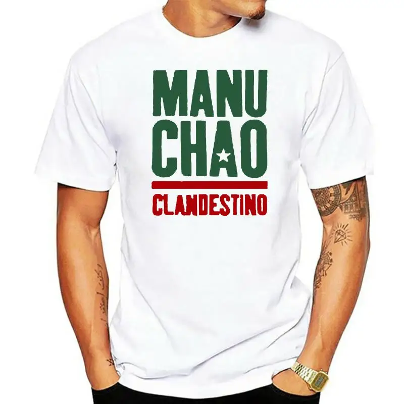 

Fashion T Shirt Manu Chao Clandestino Logo Mens Black TShirt