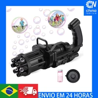 kids automatic gatling bubble guns toy 8 holes electric bubble machine boys girls bath toy for children gift outdoor party toys