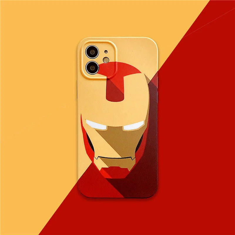 

Marvel Spiderman Iron Man trendy brand Phone Cases For iPhone 12 11 Pro Max XR XS MAX 8 X 7 SE 2022 Boy Men Soft Silicone Cover