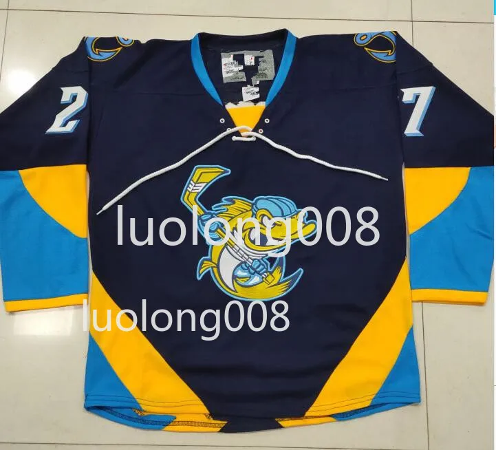 

Custom Toledo Walleye A.J. Jenks Alden Hirschfeld Hockey Jersey Embroidery Stitched Customize any number and name Hockey shirt