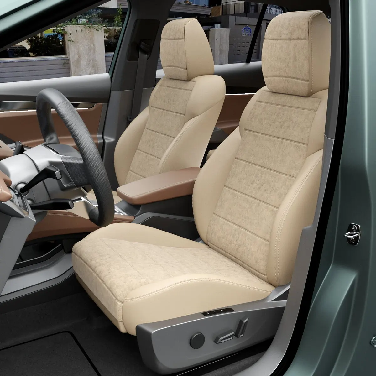Чехлы на сиденья Volkswagen Taos 2020-2024 Бежевый