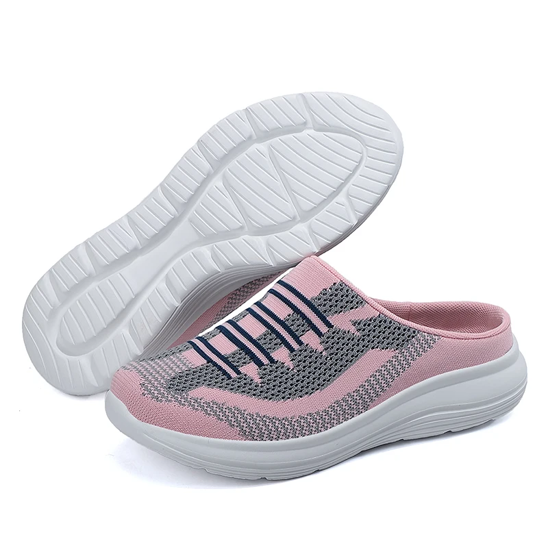 Women Winter Indoor House Slippers Female Mules Breathable Soft Home Half Shoes Fashion Female Casual Flats Shoes Mom