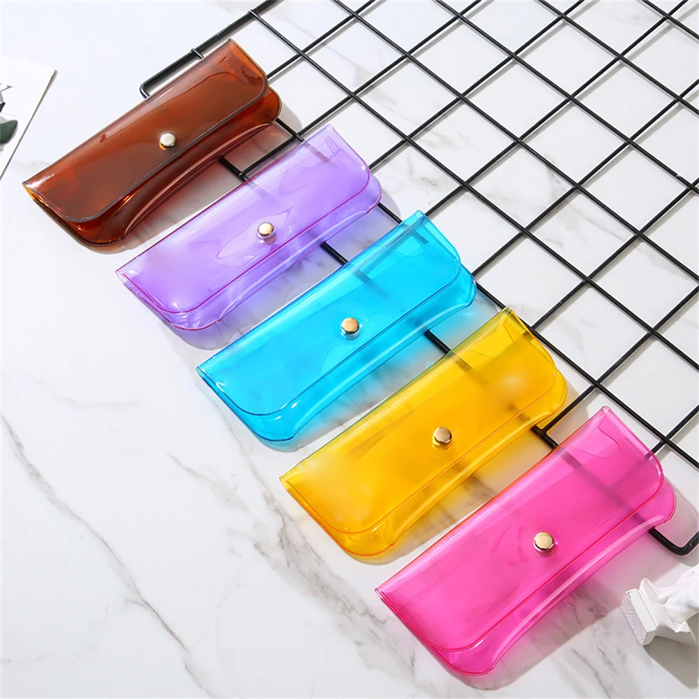

Transparent Jelly PVC Eyeglasses Case Portable Sunglasses Case Reading Glasses Storage Box Eyewear Accessories Protection Box