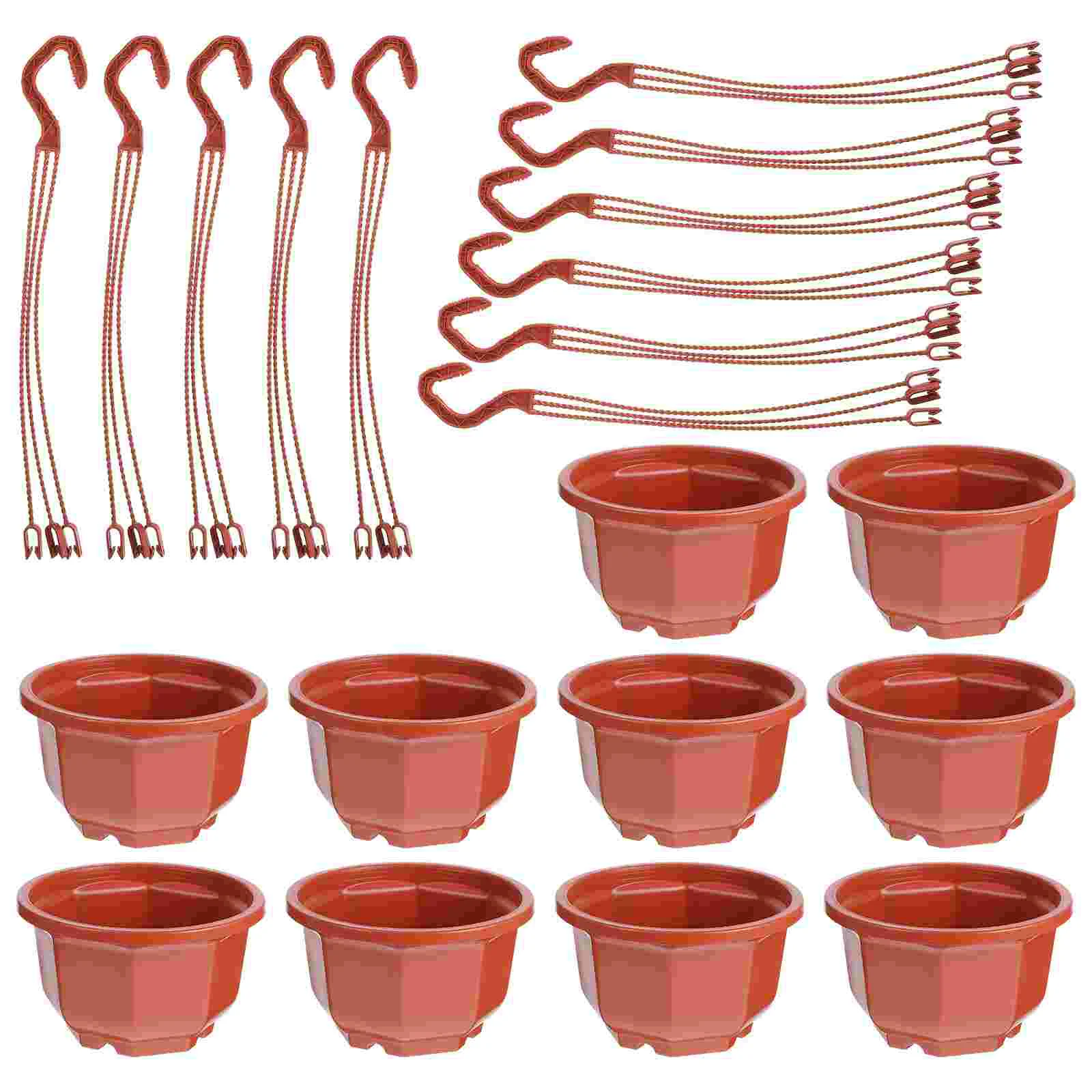 

10sets Hanging Flower Baskets Wall Flower Basket Plastic Succulent Planter Plastic Flower Vases Nursery Pot
