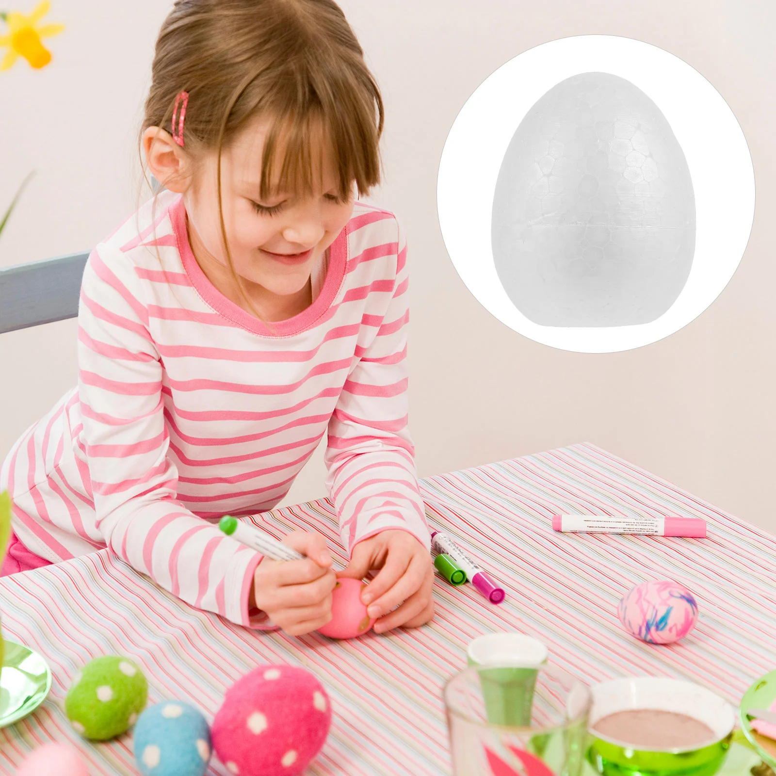 

Egg Easter Craft Eggs White Styrofoamdiyshape Ornamentspainting Kitchentoys Kids Filler Party Block Decorative Modelling