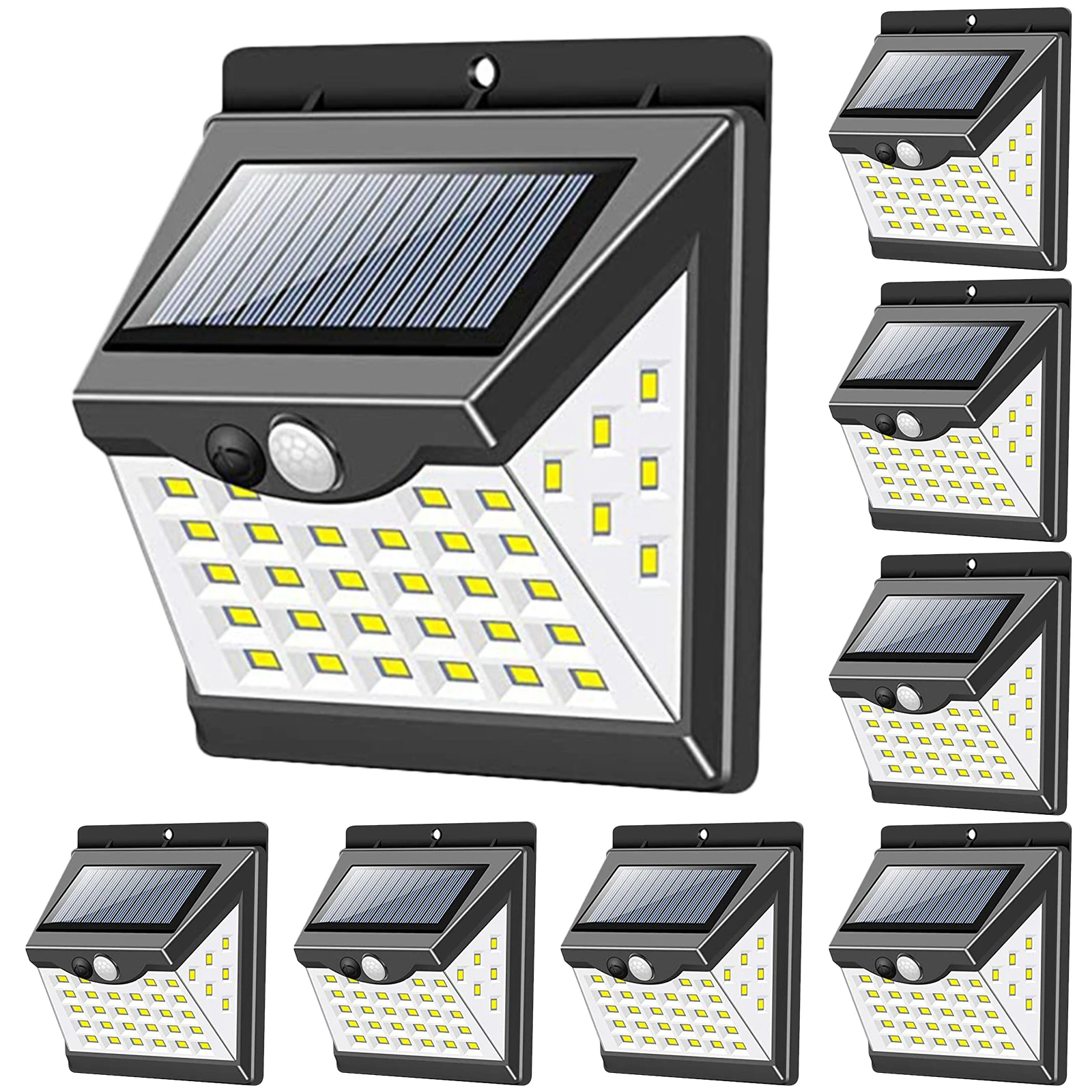 

8pcs 40LED Solar Wall Light Outdoor Wide Angle Motion Sensor Lamp Garden Light