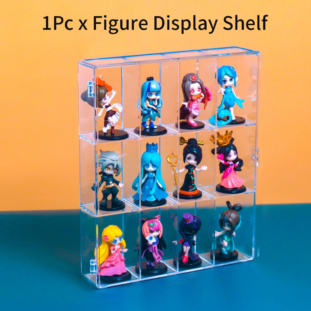 Living Room Transparent 12 Compartment For Desktop Storage Organizer Collection PS Plastic Figure Display Shelf Front Door Shop