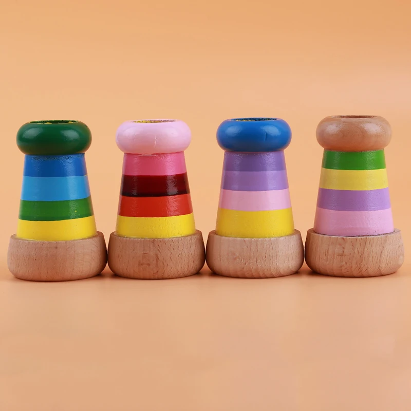 

Mini Kaleidoscope Rainbow Wooden Toys Cute Magical Bee Eye Effect Polygon Prism Children Toy
