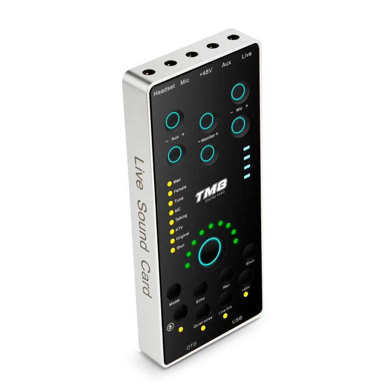 

TM8 Professional Sound Card for phone Microphone BT with USB Type-C connection