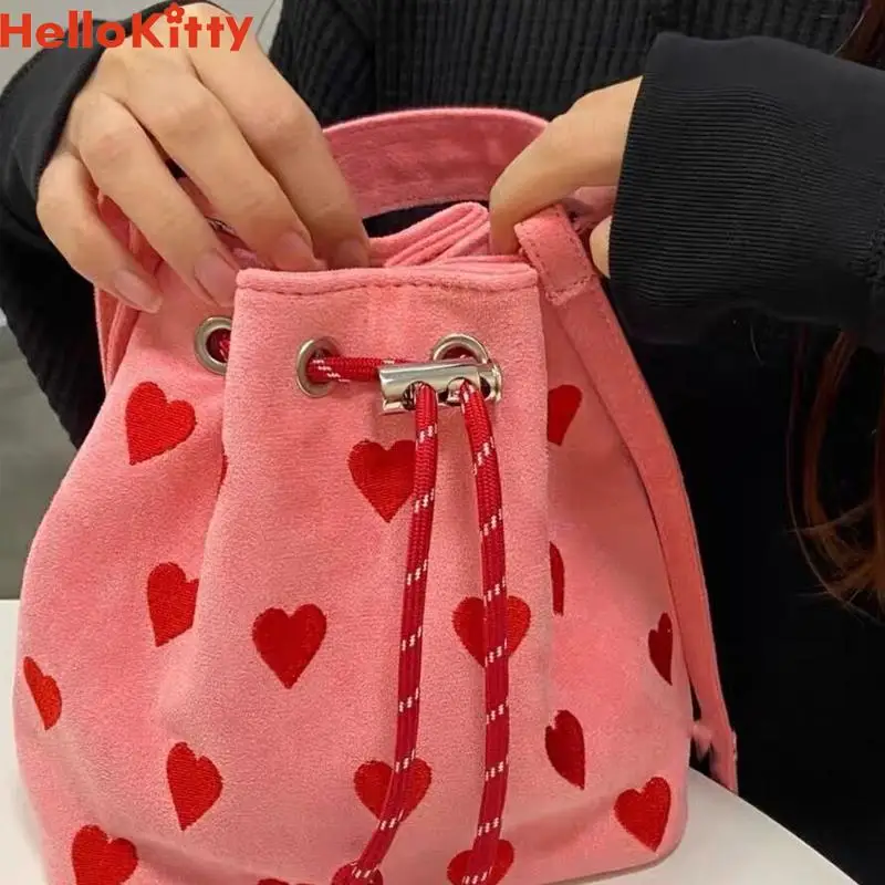 

Сумка-мешок Hello Kittys Y2K Sanrios аниме Love, Портативная сумка-мессенджер на одно плечо, кавайная Женская мини-сумка, Холщовая Сумка-тоут на шнурке