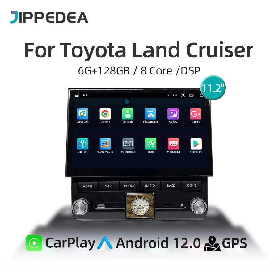 Car Multimedia Player 11.2" Carplay Android 10 GPS WiFi Stereo Radio For Toyota Land Cruiser 70 75 76 LC70 LC75 LC76 2007-2021