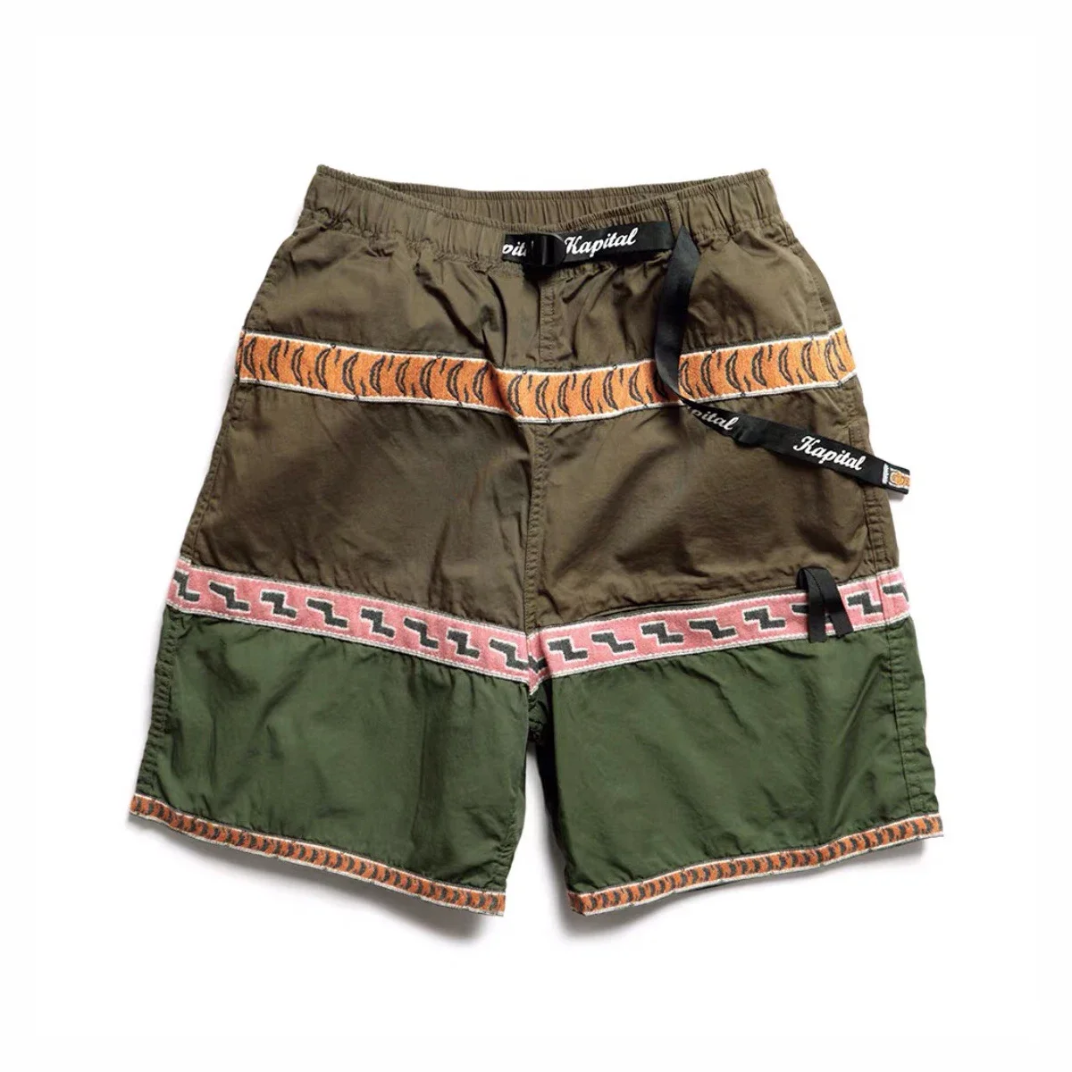 Kapital Hirata летние повседневные полосатые шорты в стиле ретро брюки с эластичным