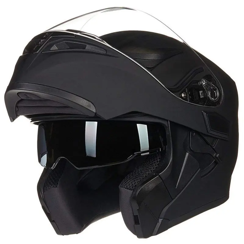 

Full Face Motorcycle Helmet Dual Visor Sun Shield Flip up Modular Motocross DOT Approved Helmets