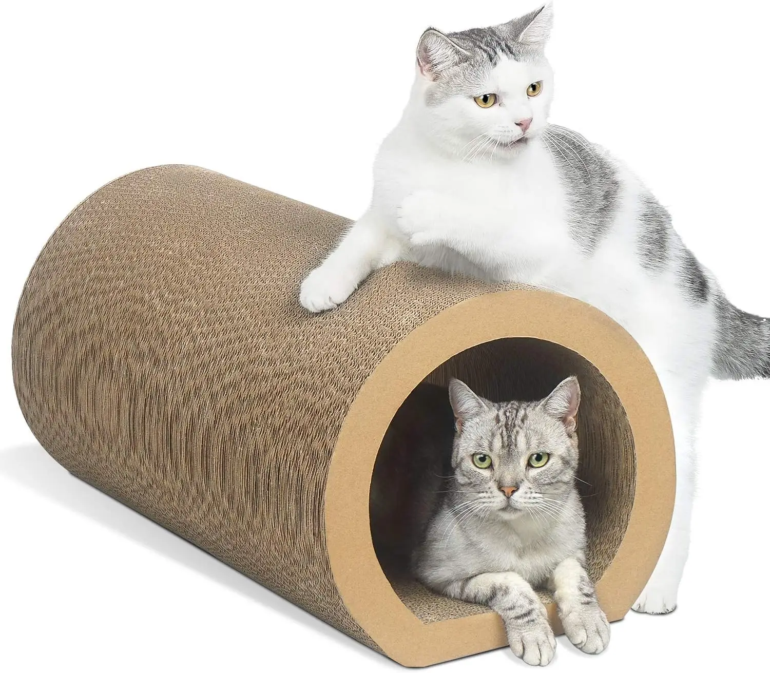 

Aibuddy Rascador de gatos, túnel de gato, almohadilla para arañar la cama con hierba gatera, cartón duradero y construcción