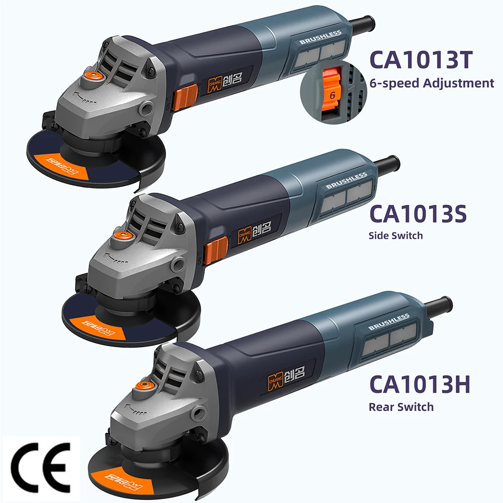 

125mm 5" 1300W Heavy Duty AC Brushless Angle Grinder for Marble Stone Metal Cutting Polishing Grinding