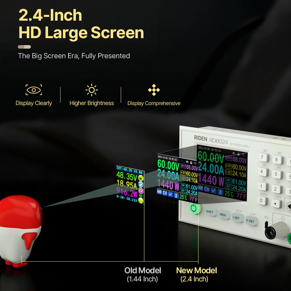 RD6024 RD6018 60 в 24 а USB цветной дисплей экран Постоянный ток регулируемое понижающее
