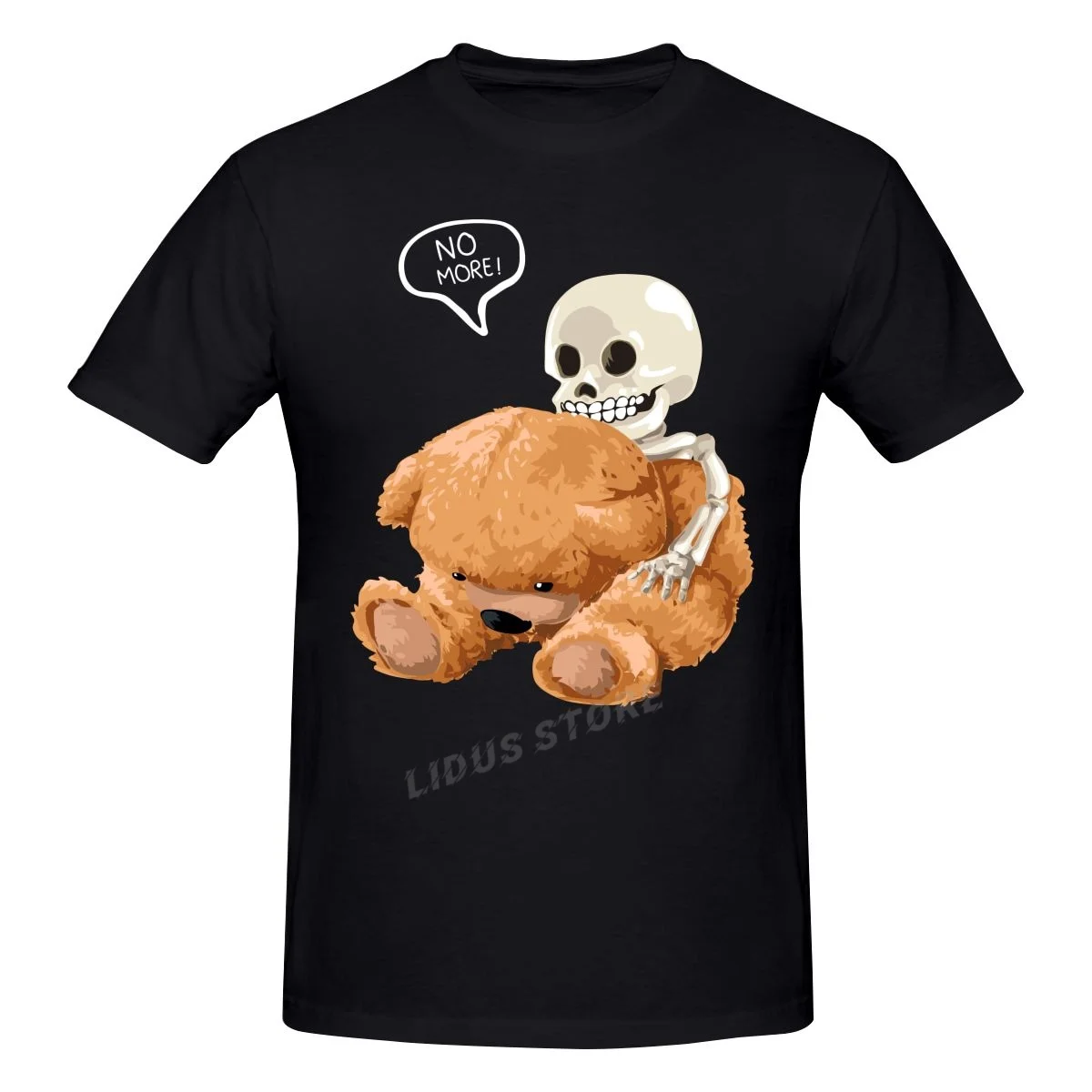 

No More Pretending With Skeleton Teddy Bear T shirts Harajuku Short Sleeve T-shirt Graphics Tshirt Brands Tee Tops