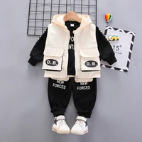 YT-Baby Clothes Toddler BOY Clothes-0-5  Years Old Autumn long-Sleeved Longs Suit Baby Printed Shirt  THREE-Piece Suit