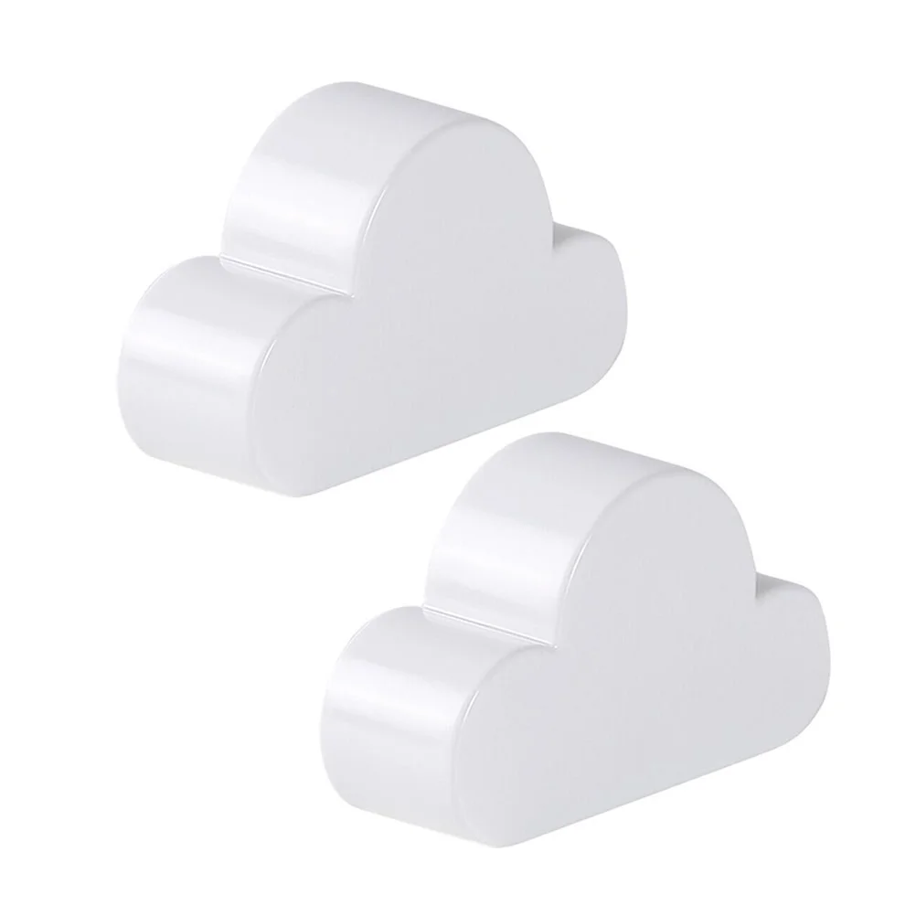 

2Pcs Cloud Style Racks Creative Wall-mounted Hooks Useful Magnet Racks (White)