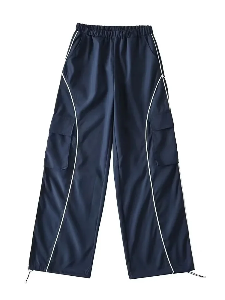 Осень/зима новинка 2024 повседневные брюки с высокой талией женские свободные