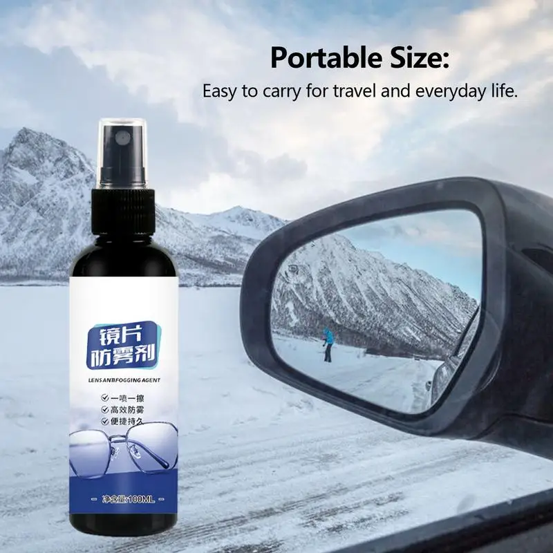 

100ml Windscreen Glass Cleaner Water Repellent Antifogging Liquid For Automobile Mirror Polishing Long-Lasting Anti Fog Spray