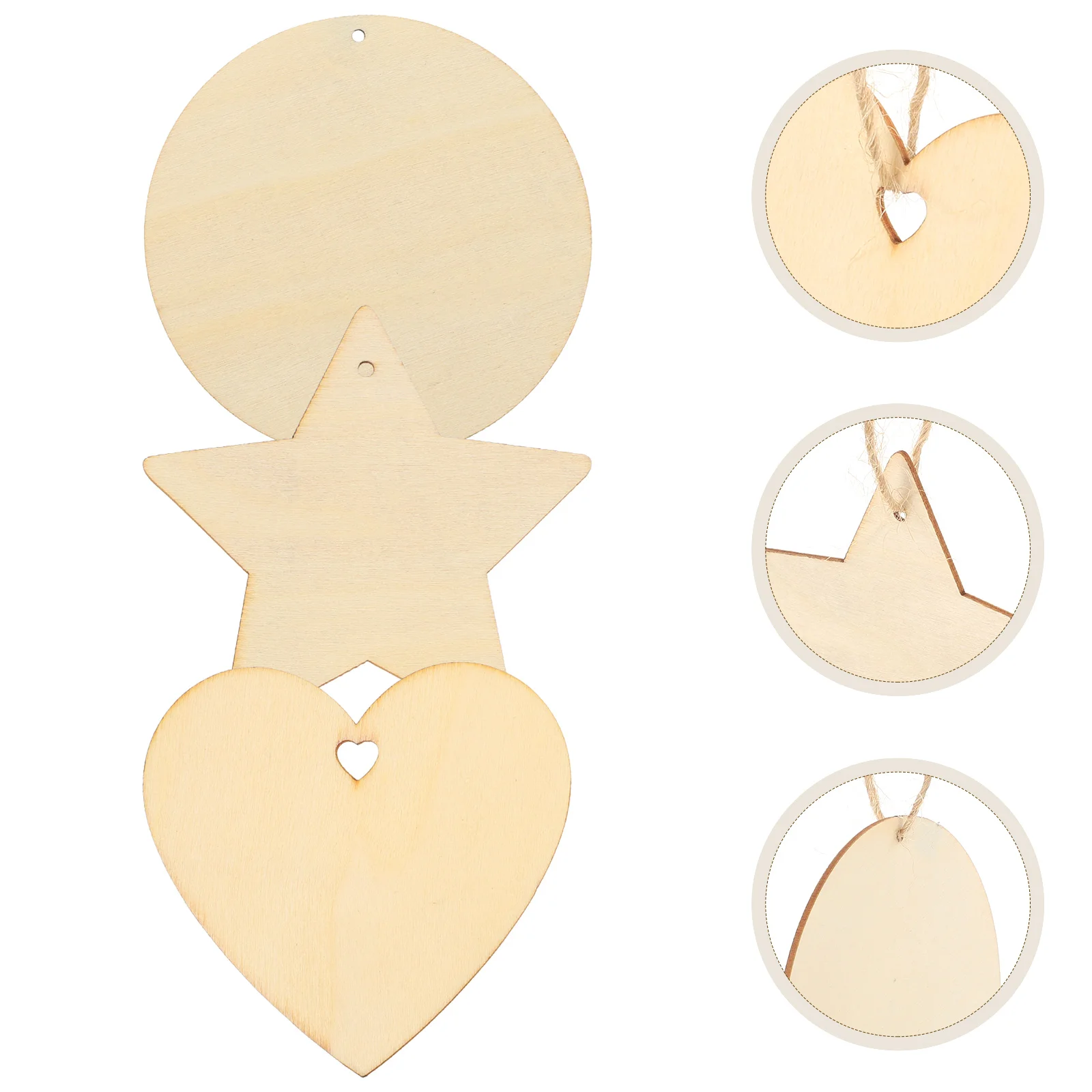 

30 Pcs Hanging Hole Wood Chips Slices Decorations DIY Craft Wooden Ornaments Plants Jewelry Making Round