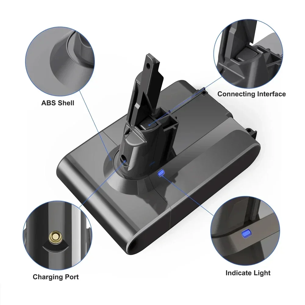 Фото V7 128000 Оригинальный аккумулятор mAH для Dyson V7 Motorhead Animal Absolute SV11, аккумулятор 21,6 В DE FR RU + ручной пылесос для лодки №2