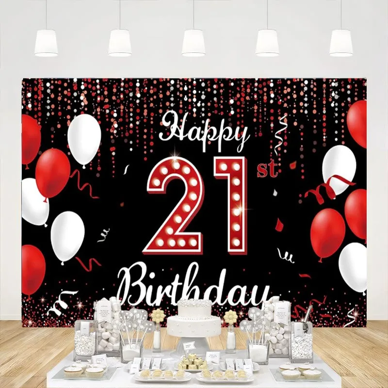 

Фон для фотографирования с надписью «Happy 21st»