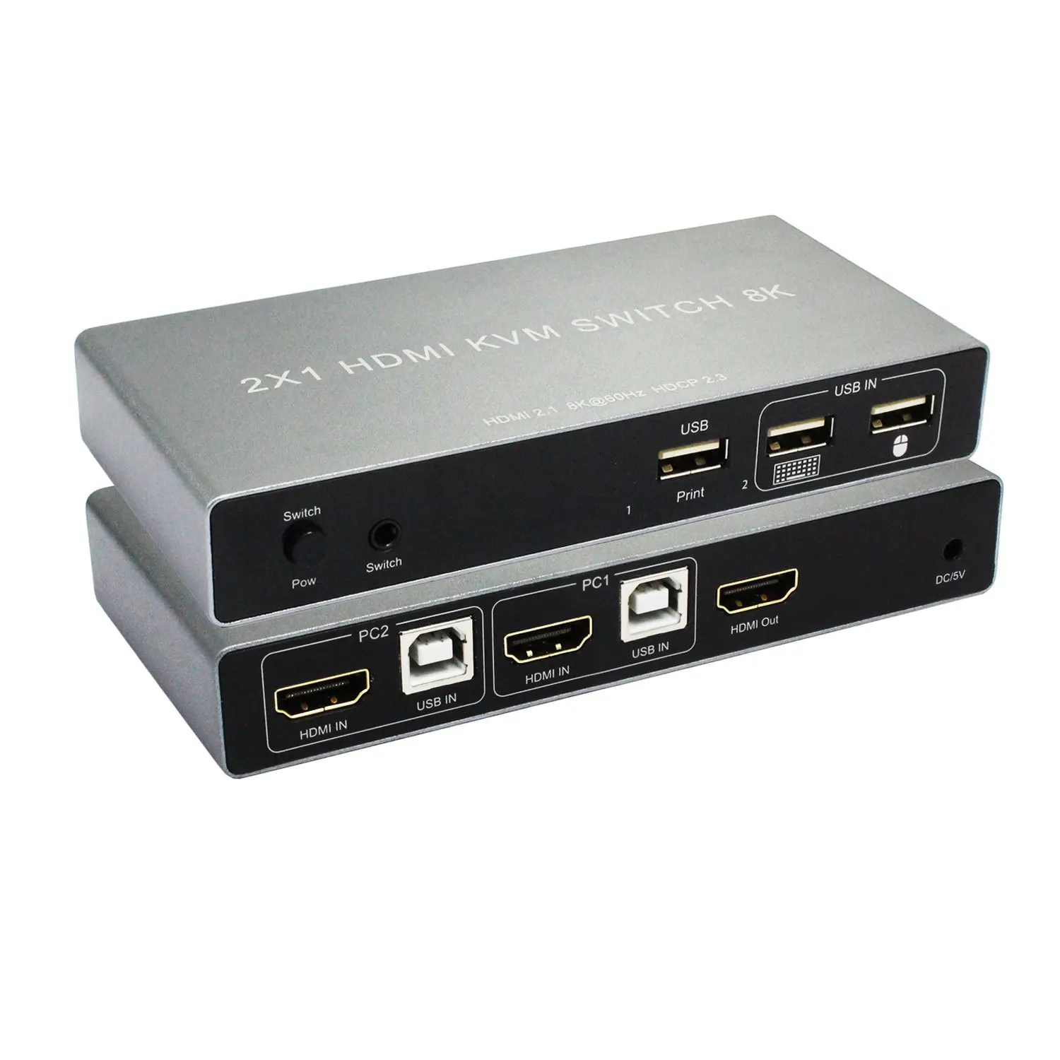 Квм-переключатель 8K 60 Гц HDMI 2x1 4K 120 Гц HDMI USB KVM переключатель 2 в 1 выход HDR HDCP2.3 для двух ПК поделиться мышью клавиатуры монитора