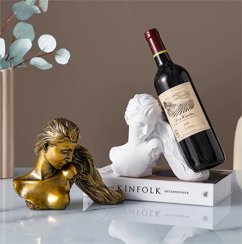 

New Modern Simple Abstract Art Sculpture Figure Decoration Grape Wine Rack Bar Desk Decoration Home Living Room