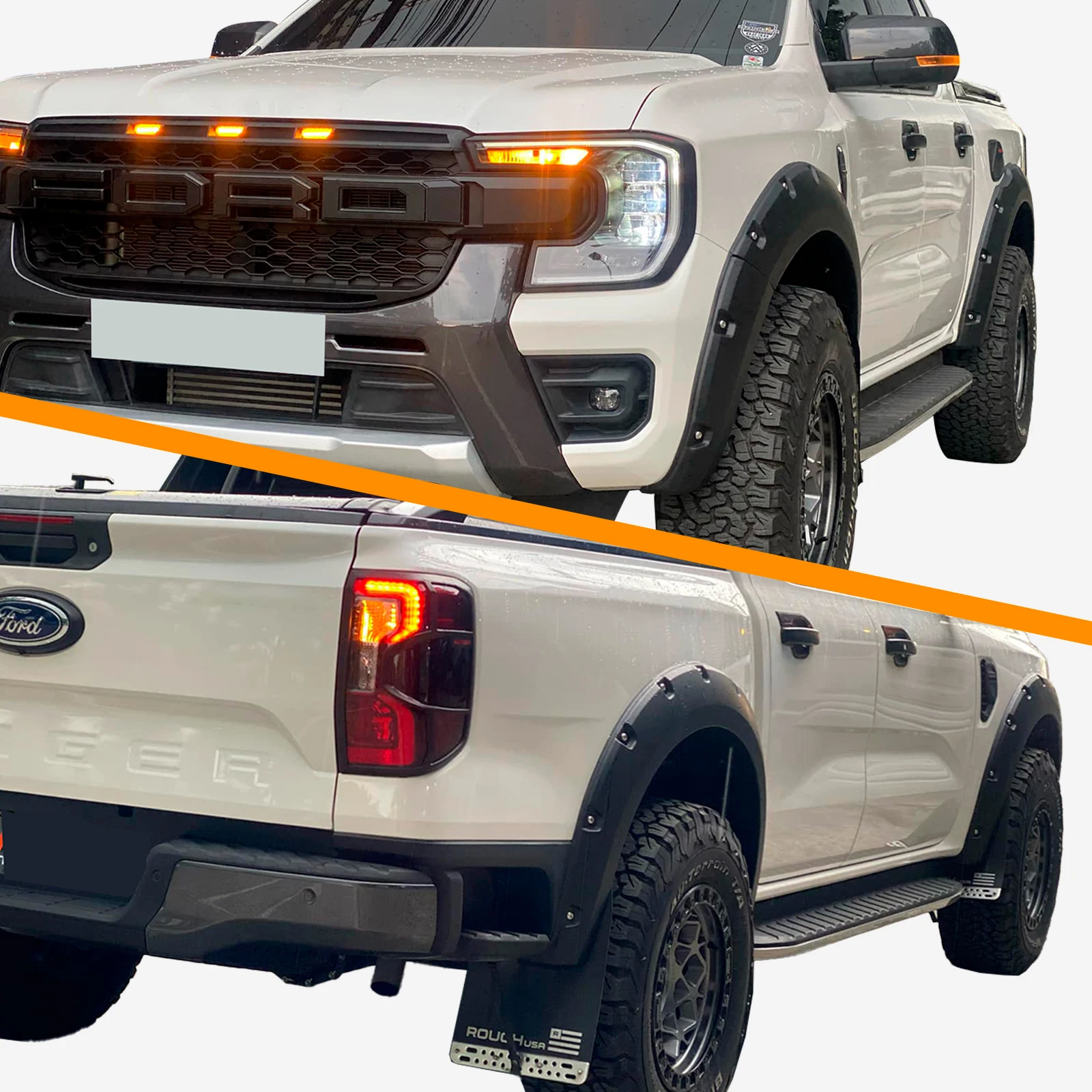 Расширители крыльев в стиле заклепки для Ford Ranger Next Gen 2022 2023 модель Wildtrak с двойной