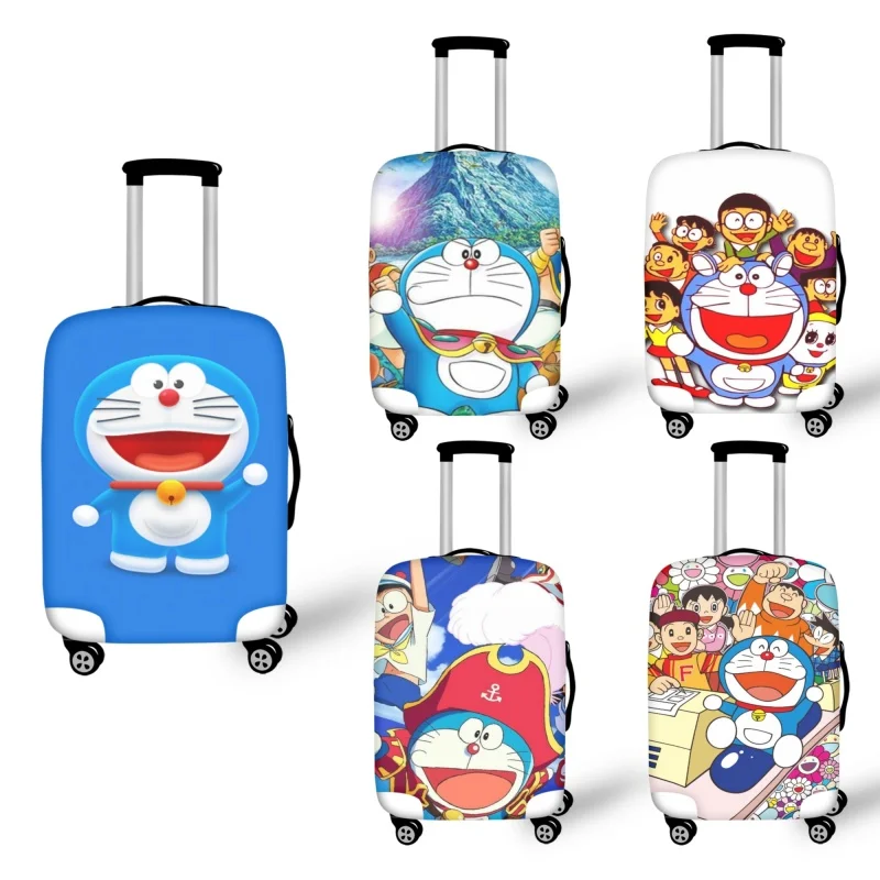 2023 Fashion Doraemon Manga Anime Print Luggage Protective Dust Covers Elastic Waterproof 18-32inch Suitcase Travel Accessories