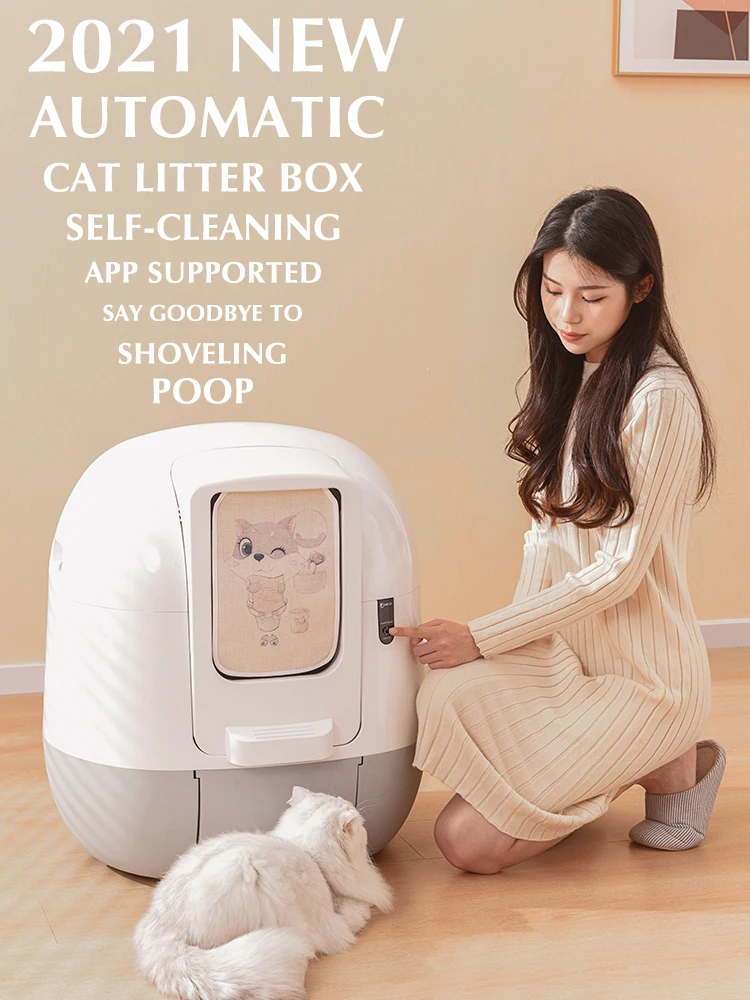 ORPERSIST Vassoio Per Gatti Vassoio Per Gatti Semiautomatico Toilette Per Animali Semi-Chiuso Litterbox Cat Potty Beige/Verde/Rosa,Green