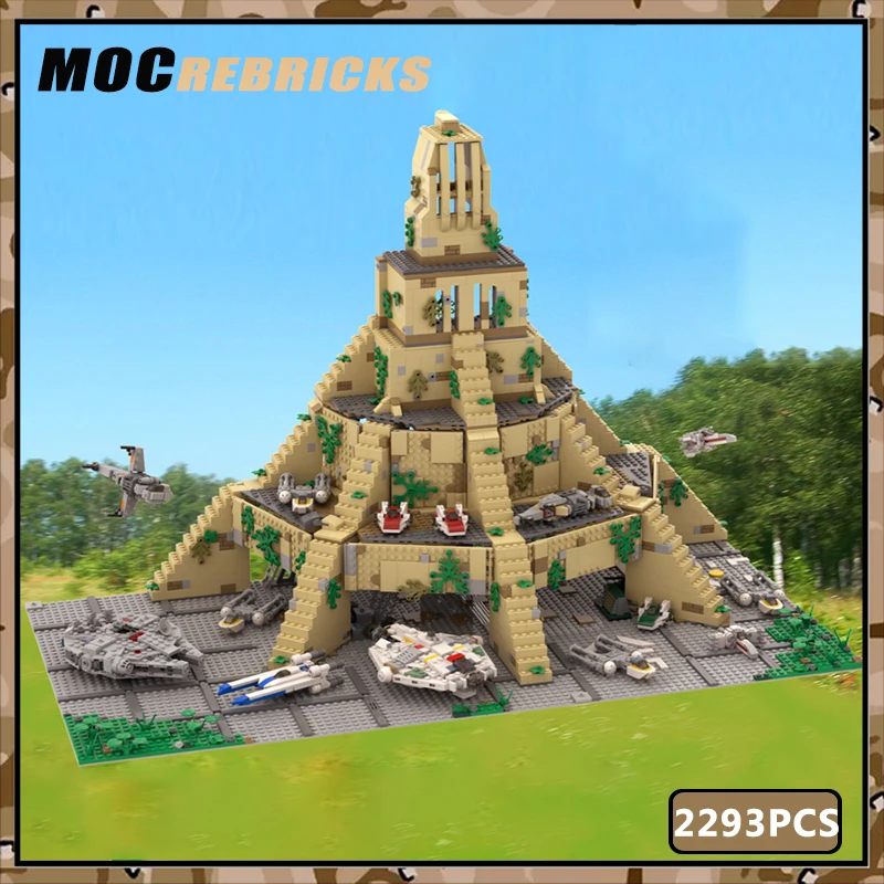 MOC Building Block Yavin IV Rebel Base Военная с интерьером Модульная архитектура модель