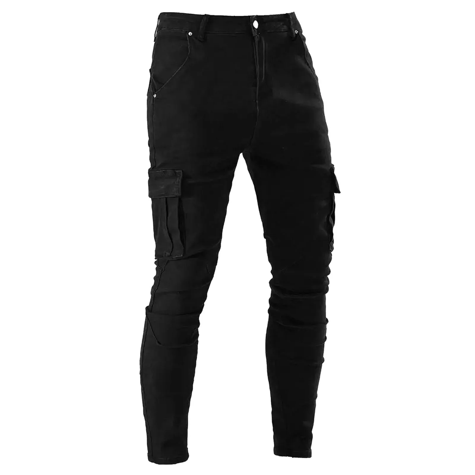 Мужские повседневные боковые брюки-карандаш с карманами облегающие джинсы чулки