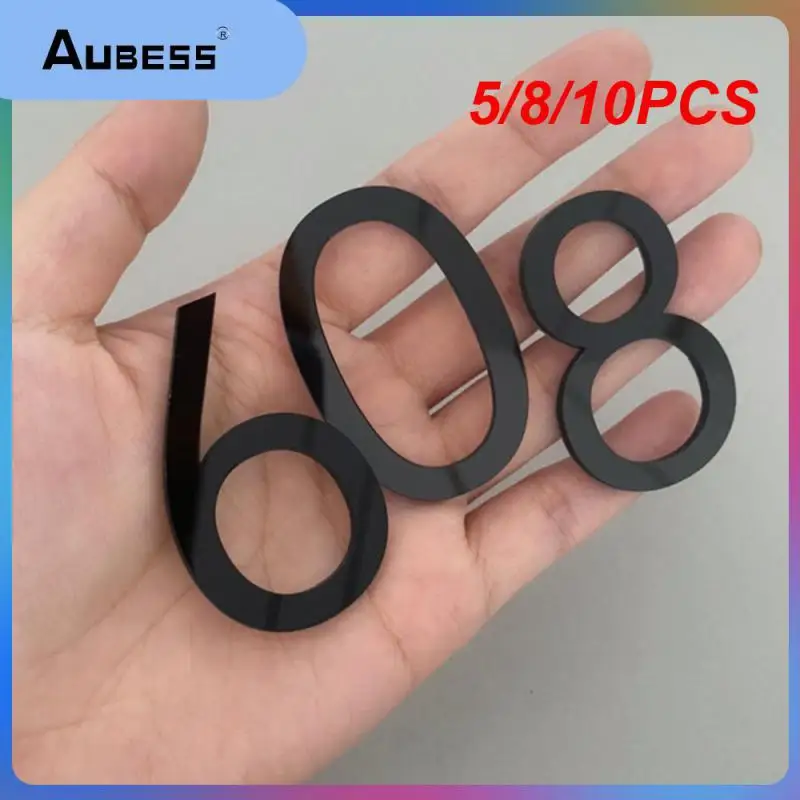 

5/8/10PCS Floating Exterior House Number On The Door Extra Large Apartment Metal Building Plating Digital Modern Number Signs